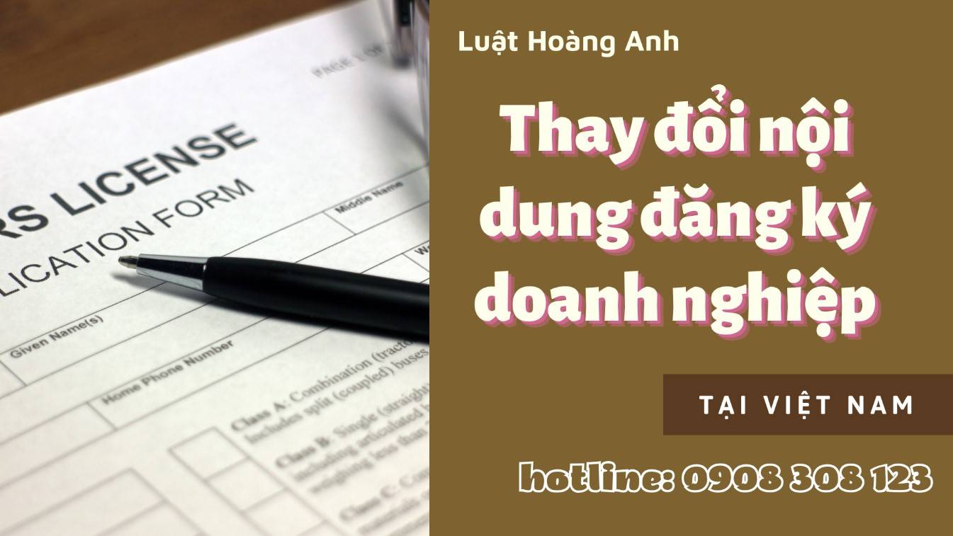 Dịch vụ thay đổi nội dung đăng ký doanh nghiệp tại tỉnh Bến Tre 479K