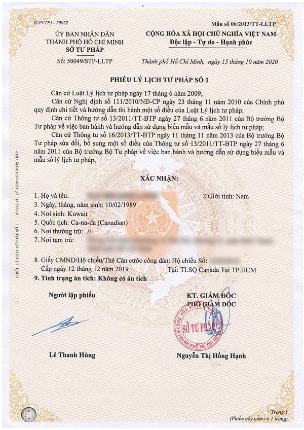 Lý lịch tư pháp bao lâu hết hạn?